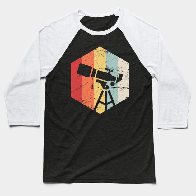 Retro 70s Space Telescope Icon Baseball T-Shirt by MeatMan